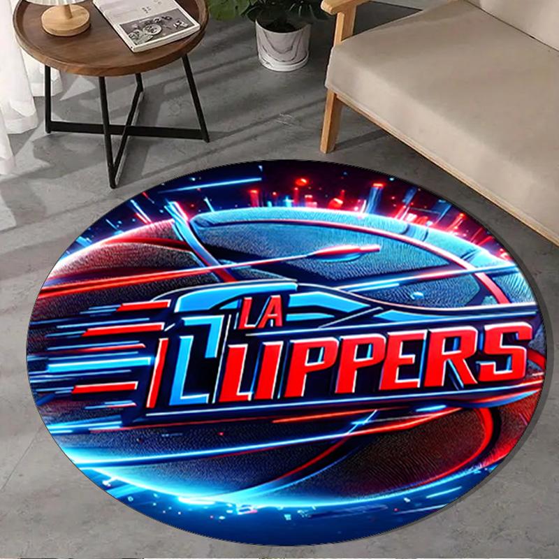 LA Clippers Basketball Art Round Rug for Livingroom,Bedroom, Palyroom, Chair Rug, Area rug, Circle Carpet, Large Size Fan Christmas gift