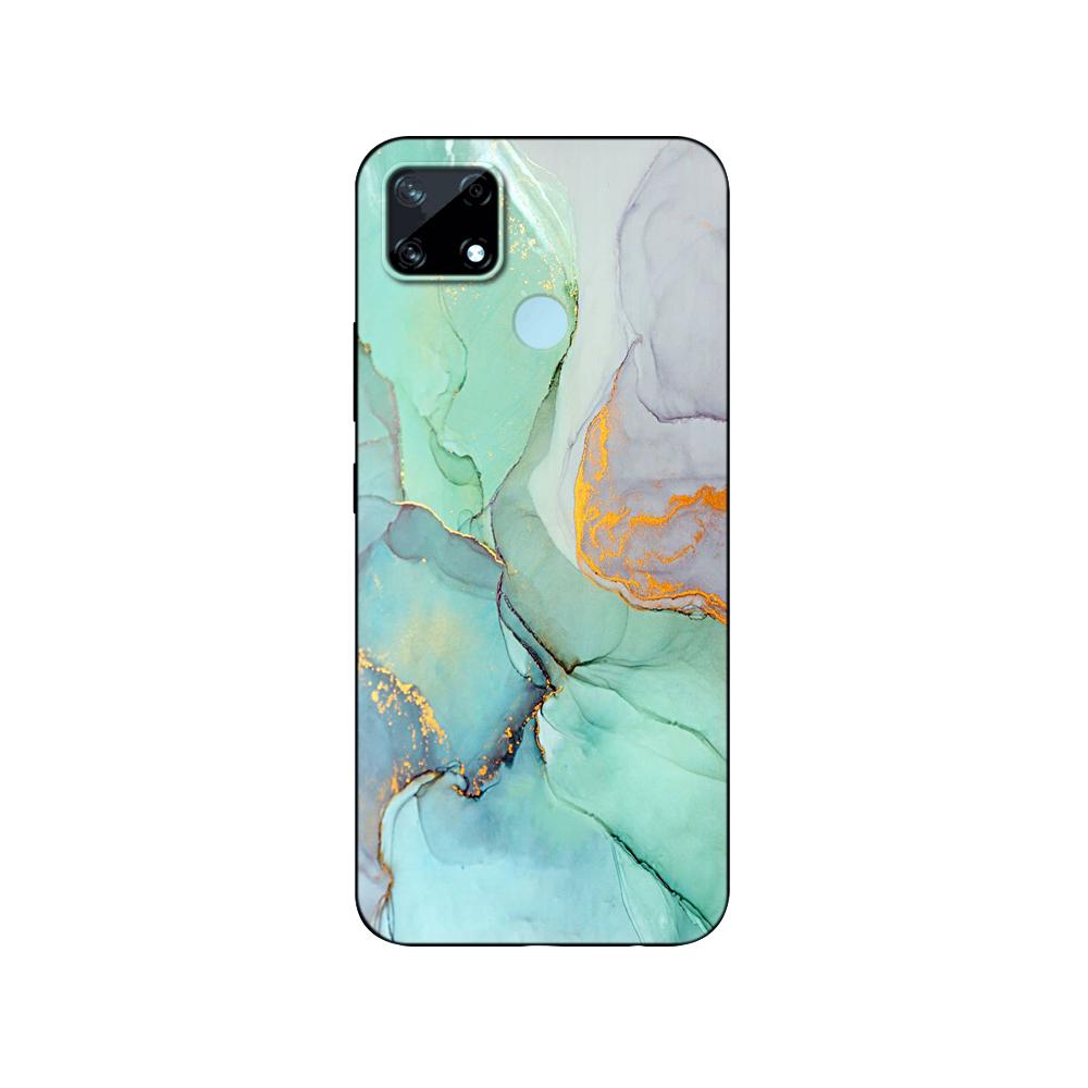 Для Realme C12 C25 C25S 7i Global Case Back Phone Cover для Realme Narzo 20 30A Coque Silicon Soft Fundas Bumper черный чехол из ТПУ