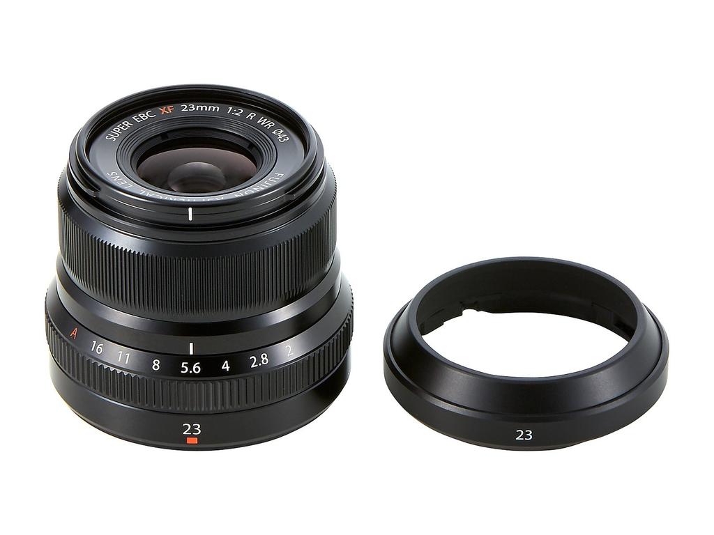 Fujifilm interchangeable Fujinon fixed focal 23mm aperture F XF23MMF2 R WR B X-series lens, series, length, semi-wide-angle, compact, F2, dustproof,