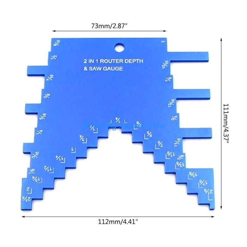 Y5GD Depth Gauge 2 In 1 Aluminium Alloy Step High Ruler Woodworking