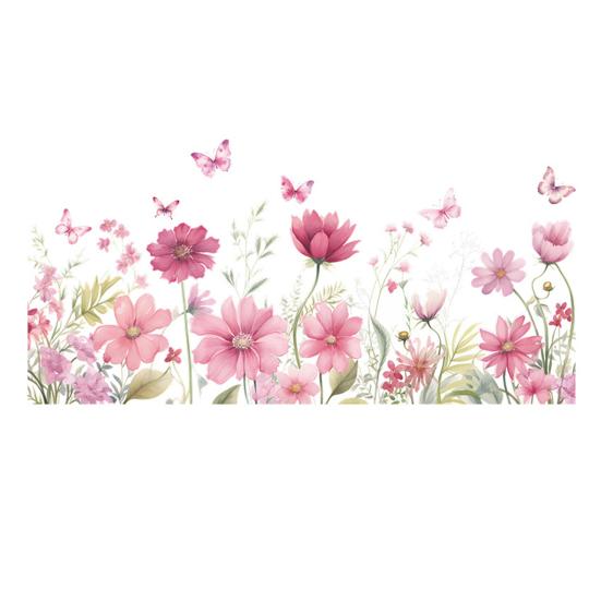 Наклейка на стену романтический цветочный узор бабочки самоклеящаяся отличная липкость противоскользящая влагостойкая наклейка для украшения стены спальни гостиной