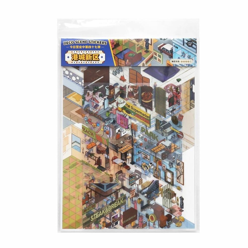 1 Scene Card 3 Sticker Sheets Layered Scene DIY Sticker Set Scrapbook Stickers DIY Craft