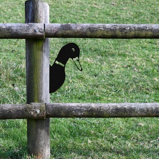 Yousheng Peek-a-Boo металлический знак с изображением животных, выглядывающих из-за угла, садовый знак с силуэтом животных, двусторонний знак с изображением животных, выглядывающих из-за угла, для наружной фермы, забора, столба с деревом