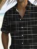 Men'S Plaid Plus Size Short Sleeve Shirt, Summer Casual Breathable Beach Shirt, Lightweight Comfortable Business Casual Style
