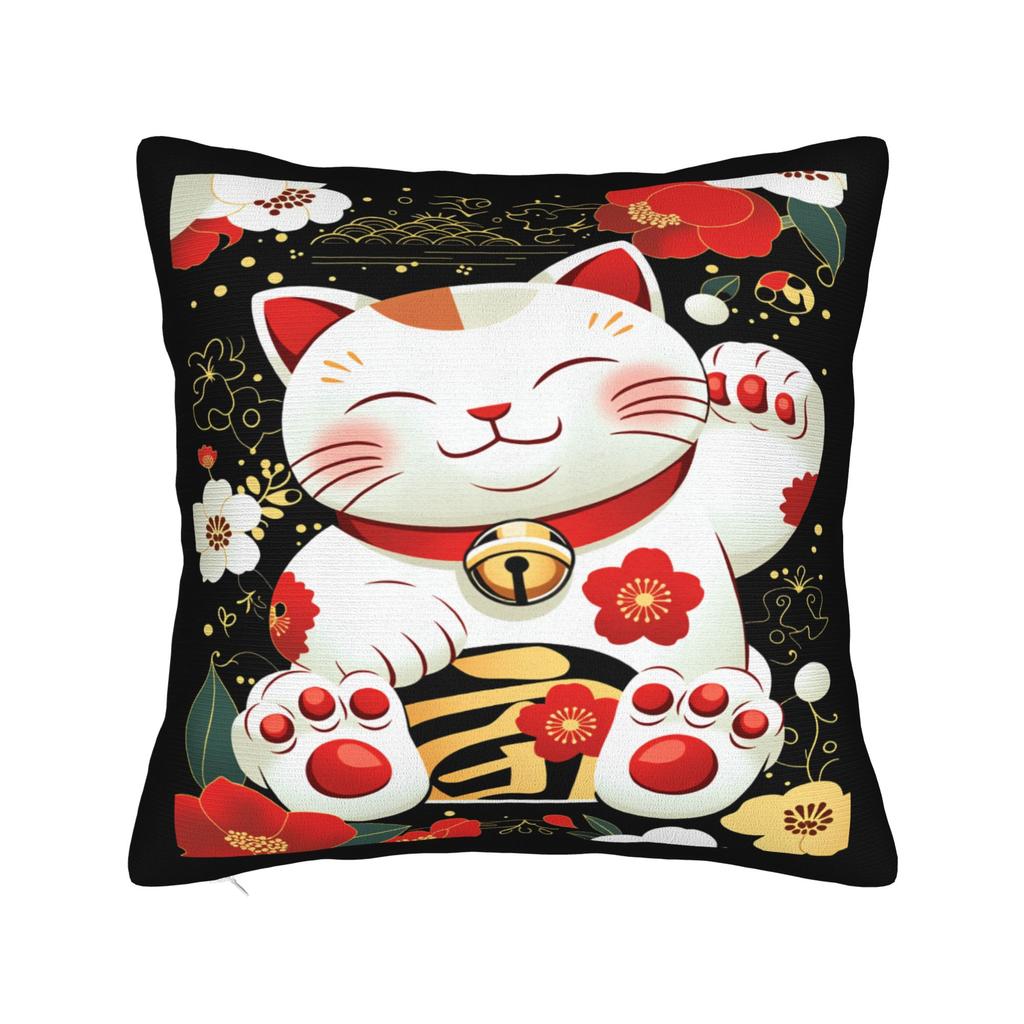 Наволочка для подушки 'Счастливый кот' Maneki Neko Новая наволочка Мягкие наволочки для стула, дивана, домашнего декора