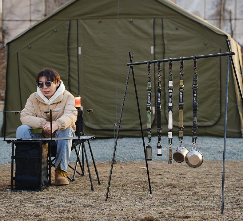 ISE MOUNT Multifunctional Outdoor Crossbody Bag with Shoulder Strap and Long Storage Rope for Camping & Tactical Use.