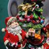 Minamiboeki Christmas Tree Snow Globe with Music Box 21x12x12cm Glass Teddy Bear Santa Claus