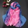 LaMaxPa 2019 New Soft Women Gradient Silk Scarf Autumn Winter Long Bandana Shawls and Wraps Female Hijab Luxury Echarpe Pashmina