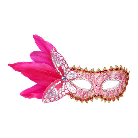 Маскарадная маска для женщин, венецианская маска из перьев с блестками, бабочками, аксессуар для косплея на Хэллоуин для выпускного вечера Марди Гра