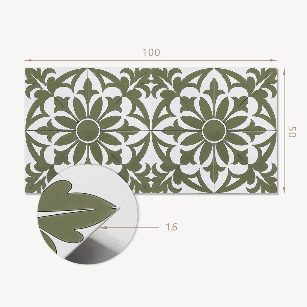 Self-adhesive patterned vinyl decor for the bedroom 100x50 cm floral pattern with leaves