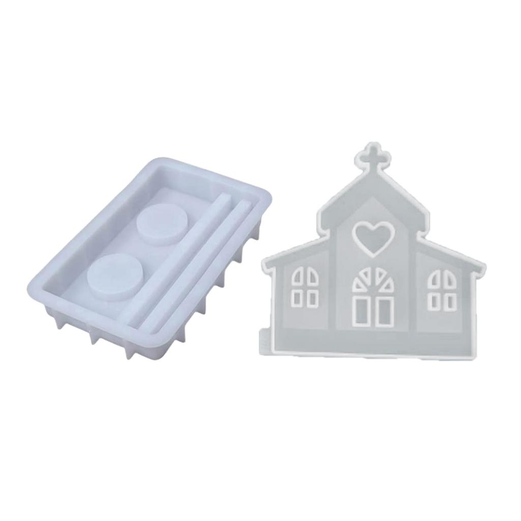 Love House Candlesticks Resins Moulds DIY House Candle Holder Silicone Molds Castings Moulds for Table Home Decorations
