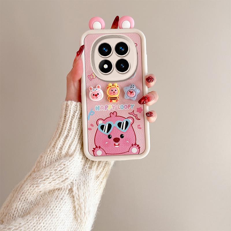 KEYSION Милый чехол с 3D-мультяшным рисунком для Redmi Note 14 Pro 5G 14 Pro+ с браслетом, силиконовый противоударный чехол для телефона Xiaomi POCO X7