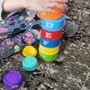 Реальные фигуры и буквы, детские развивающие игрушки, 9 шт., детские забавные штабелируемые чашки, игрушки, забавные радужные чашки, штабелирующая башня, мини-игрушка-медведь, подарки