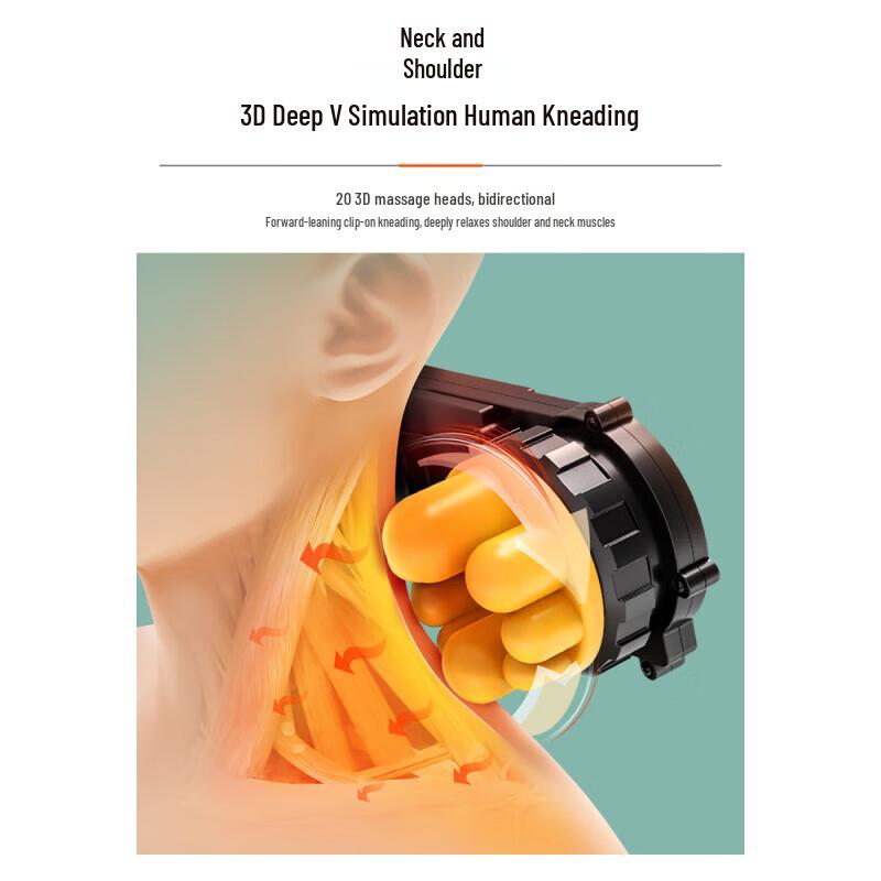 Массажная подушка для всего тела с функцией разминания AUX, штекер CN (адаптер в комплекте)