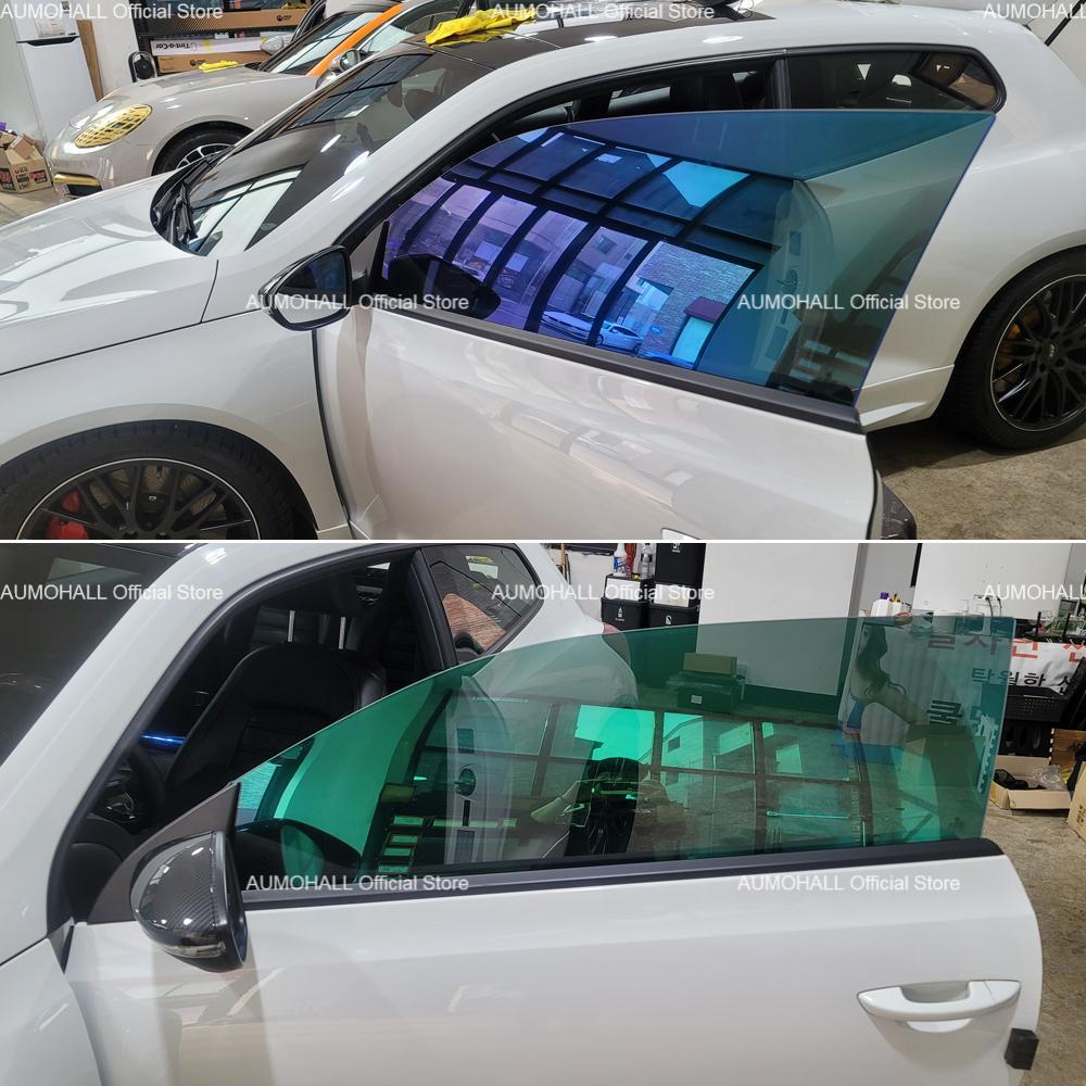75смX300см VLT 18% Синий Хамелеон Боковое стекло грузовика автомобиля Заднее лобовое стекло Пленки, меняющие цвет солнцезащитные тонировочные пленки Anti Look