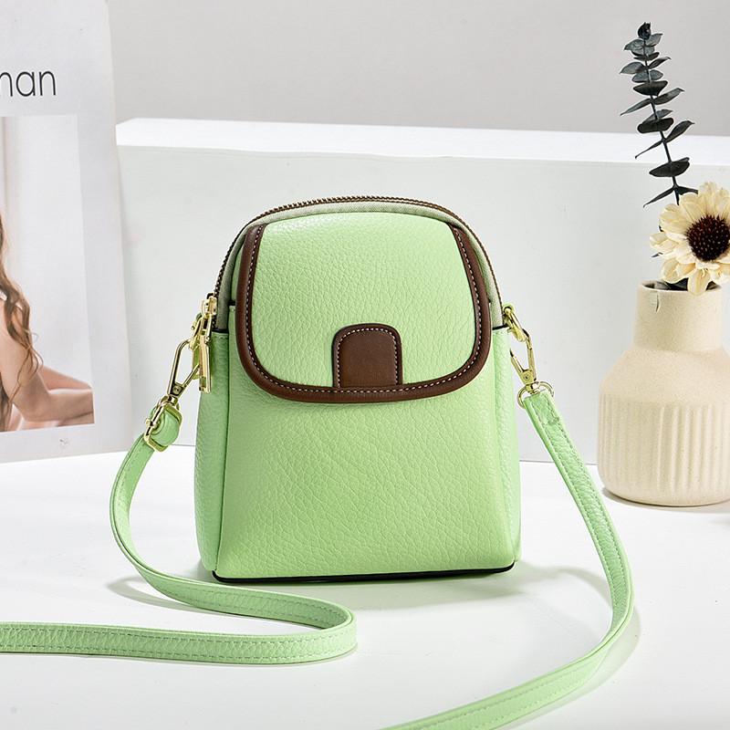 Stylish Macaron Color Mini Square Bag Chic Contrast Design Versatile Pu Shoulder Bag