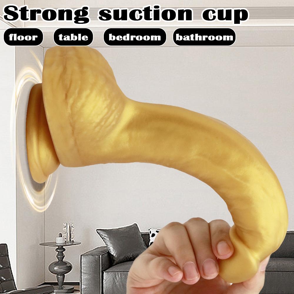 Силикагель Супер Кожа Силиконовый Реалистичный Фаллоимитатор Мягкая Присоска Большой Огромный Страпон Пенис Член Взрослые Секс-Игрушки для Женщин Женский Мастурбатор