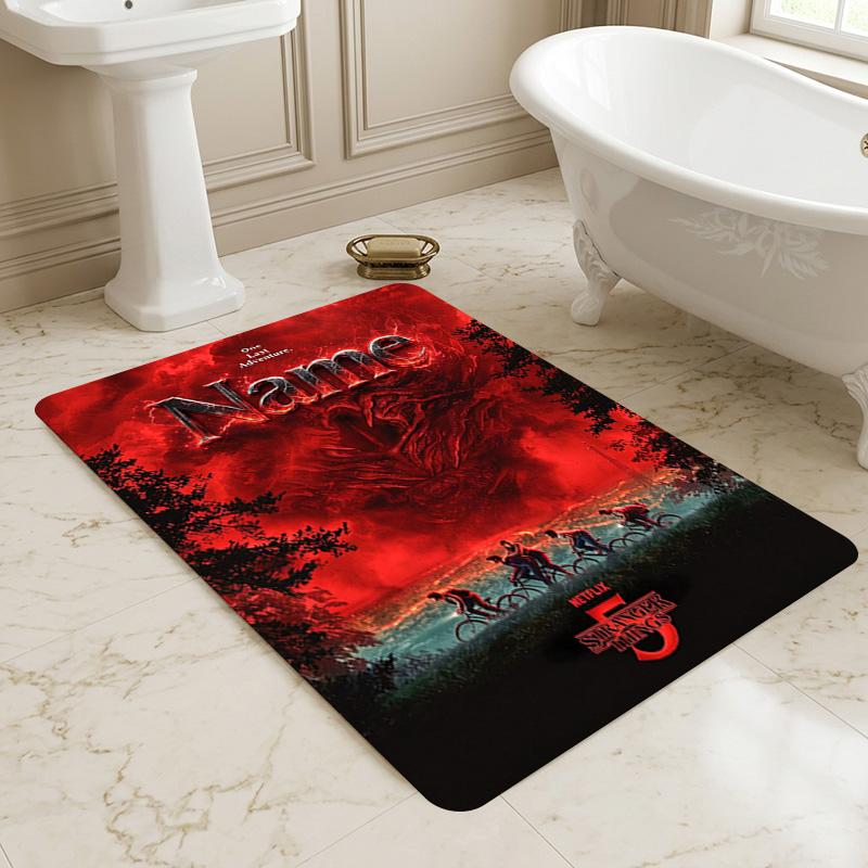 Custom Name Stranger Things Carpet Rug for Bedroom Living Room Home Sofa Decoration,Playroom Sofa Office Home Decor Game Large Decor Floor Mat