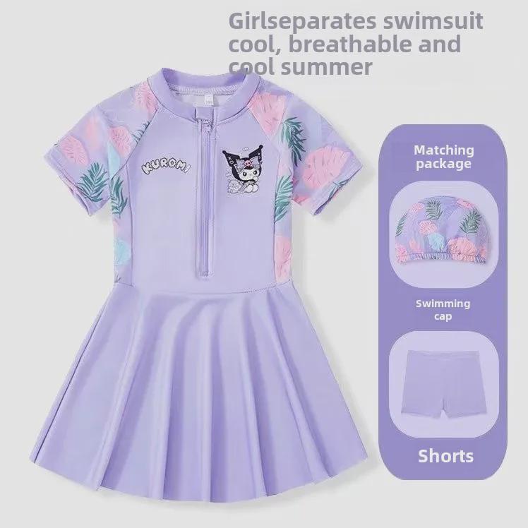 Слитный солнцезащитный купальник для девочек Kulomi 2024 года для лета и горячих источников