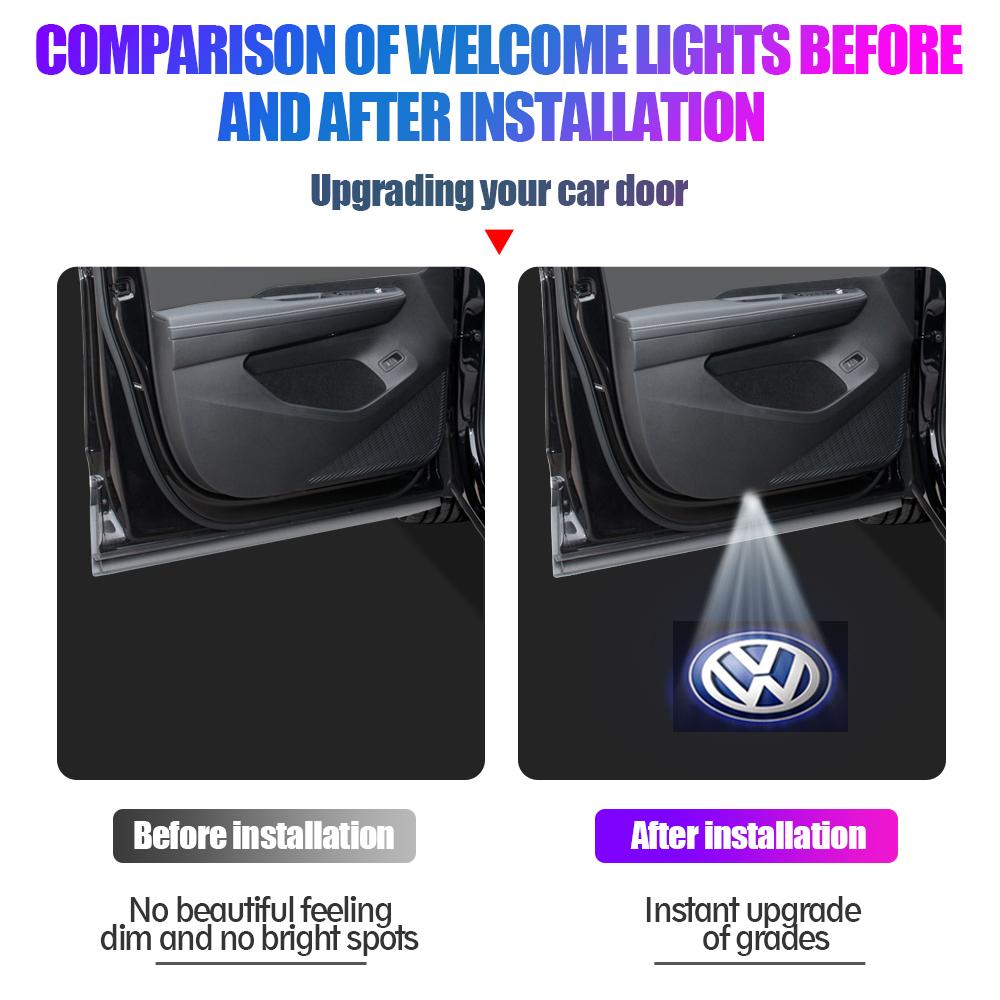 2pcs Car Door HD Welcome Light Laser Projector For Volkswagen VW Jetta Lavida Bora polo passat b6 b8 mk6 golf R Rline accessorie yzk045