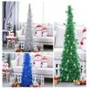 Yousheng 5FT Рождественская елка-карандаш с устойчивым основанием, блестящая снежинка, складная, реалистичная, праздничная, для дома и улицы, рождественская елка, украшение, праздничный подарок