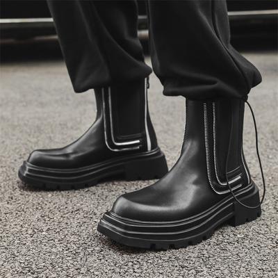 Модные женские ботильоны на толстой платформе, женская обувь, молния, модный женский дизайнерский мотоциклетный ботинок, повседневная женская обувь 2025