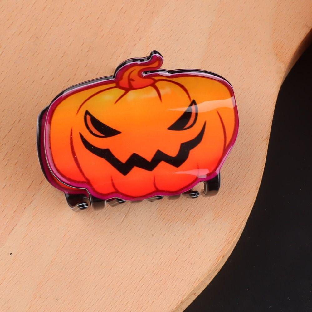 Pumpkin Halloween Claw Clip Colourful Shark Clip Unique Ghost Hair Claw  Women