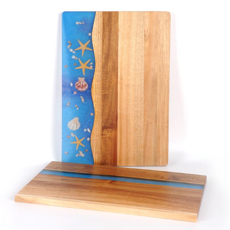 Двусторонняя разделочная доска из смолы для кемпинга, разделочная доска из цельного дерева, кухонные принадлежности, антипылевое покрытие, кухонные инструменты