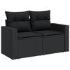 VidaXL Salon de Jardin avec Coussins 5 pcs, Canapés de Terrasse, Ensemble de Meubles de Patio, Mobilier d'Extérieur, Noir 3218905