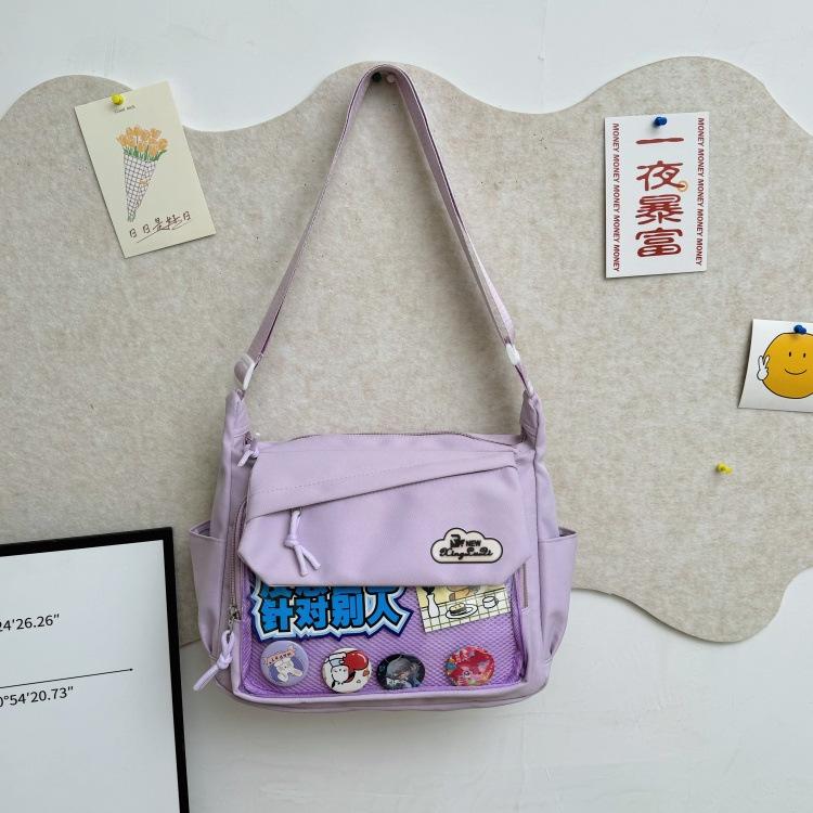 Японская сумка-боль женская сумка 2025 новая прозрачная сумка через плечо модная универсальная студенческая сумка-мессенджер большой вместимости