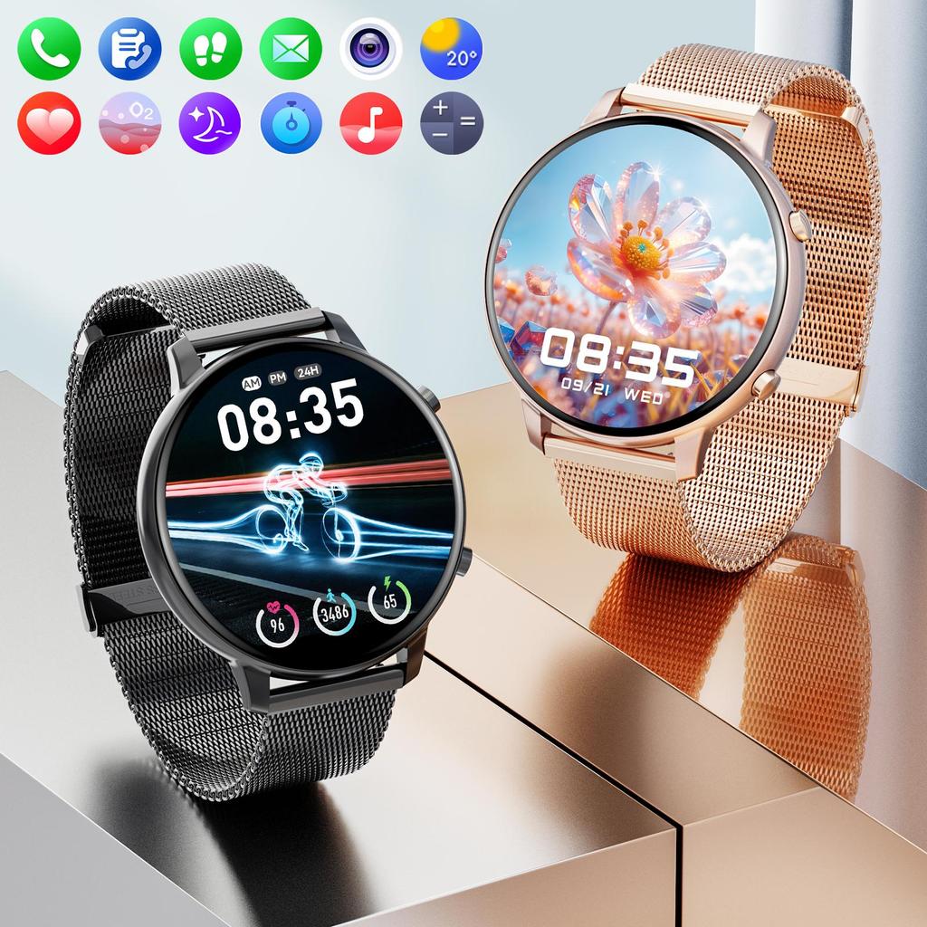 Женские смарт-часы, экран 1,39, Bluetooth-звонки, мужские фитнес-водонепроницаемые часы, с функцией сна и пульсометром