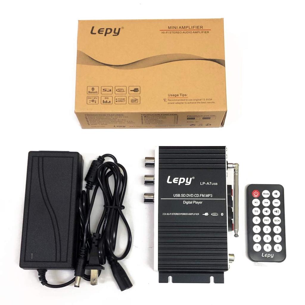 LEPY 2ch Compact Audio Card Remote Control Bluetooth Output 20W 20W Stereo Adapter Усилитель, USB/SD воспроизведение, в комплекте, совместим, + Hi-Fi