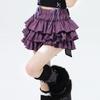 Women's Mini Skirt with Shorts Y2K Punk Gothic Style Kawaii Cake Skirt Ruffle Elastic Waist Fashion Clothing Streetwear