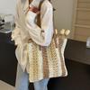 Соломенная сумка большой емкости, женская сумка для подмышек, полосатая сумка-тоут