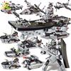 Military Aircraft Weapons Warship Building Blocks Army Ship Robot Plane Set Bricks City Construction Children Toys