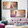 Nordic Landscape Oil Painting Printed On Canvas Modern Women Wall Art Scandinavian Posters Canvas Art Picture for Living Room