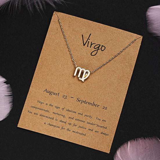Женщины Созвездия Символ Кулон Позолоченные Ключицы Цепи Ожерелье Ювелирные Изделия