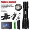 Hunting Flashlight Zoomable White/Red/Green Light Tactical Flashlight LED Light With 18650 Battery+Charger+Pressure switch