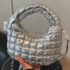 Bubble Cotton Bag Korean Version Trendy Fashion Dumpling Bag 2025 Summer New Cotton Clothes Pleated Rhombus Shoulder Bag