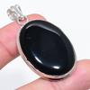 Natural Black Onyx Gemstone 925 Sterling Silver Jewelry Pendant 2.09" d5F92