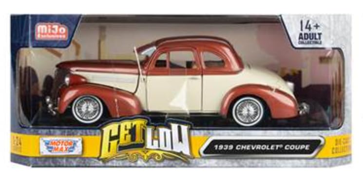 Модель автомобиля в масштабе 1/24 MOTORMAX 1939 Chevrolet Lowrider, Коричневый/Бежевый