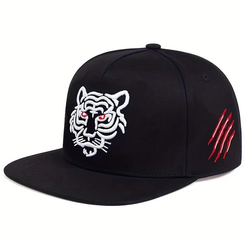 Унисекс Бейсболки Snapback с вышивкой тигра в стиле хип-хоп, весенне-осенние, регулируемые, повседневные, для улицы, защита от солнца