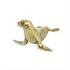 1pc Vintage Brass Sea Lion Figurine, Quirky Seal Handle Design, No Electricity Needed, Collectible Home Decor Accessory