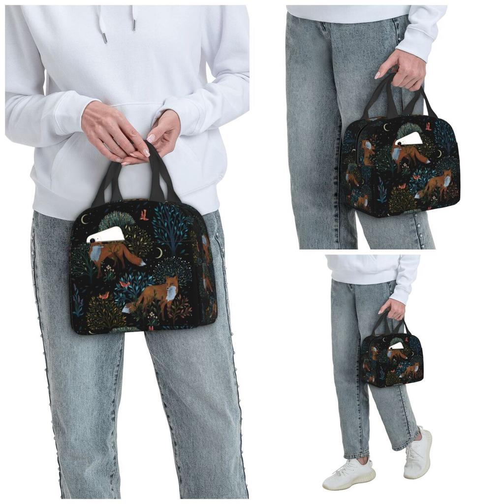 Forest Fox Insulated Lunch Bag for Kids School Cooler Thermal Food Box Tote Leakproof Lunch Boxes Container
