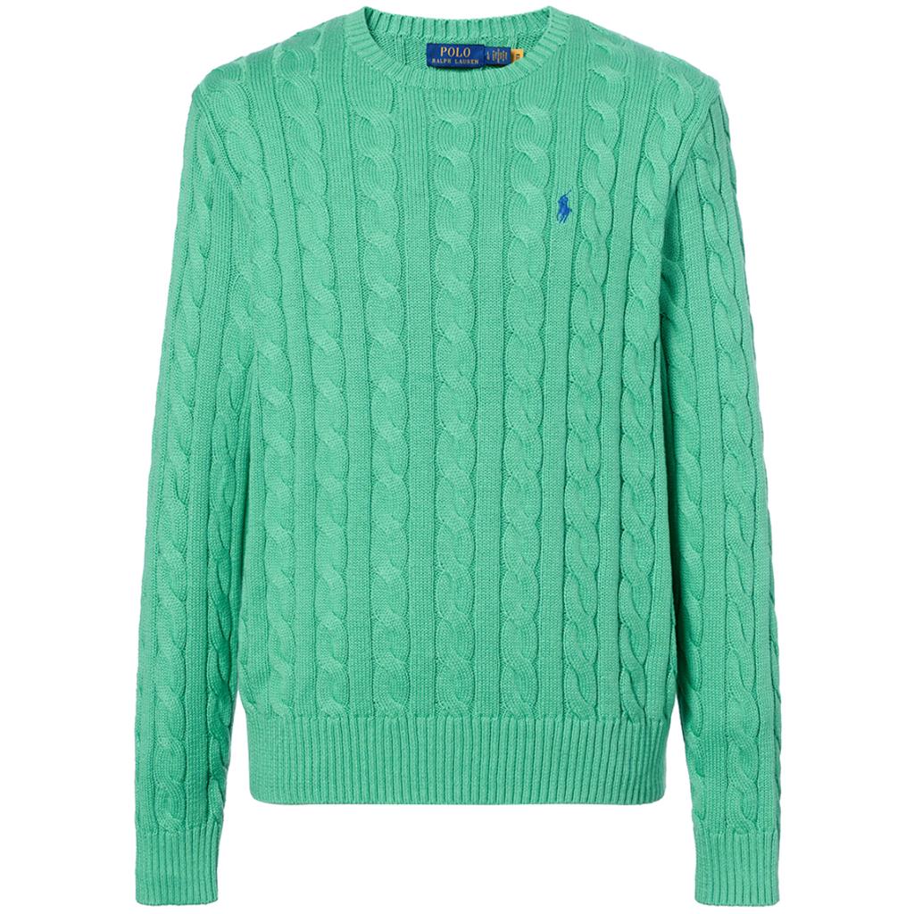 Polo Ralph Lauren однотонный свитер с круглым вырезом в рубчик, мужской свитер, зеленый 710775885-505