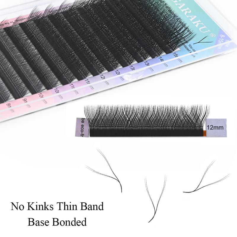 NAGARAKU L M LU Curl Y Shape Eyelash Extension Black Dark Brown Premium Soft Mink Natural False Lashes Makeup Mesh 4D YY Lashes