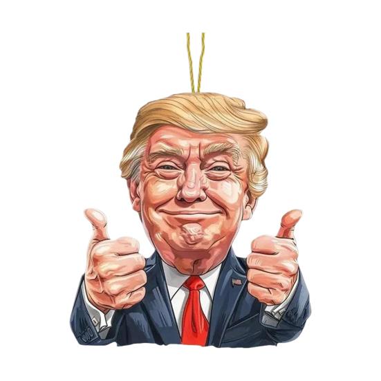 Рождественский подвесной кулон с ремешком, легко подвешивается, уникальный 2D-дизайн, зеркало заднего вида автомобиля