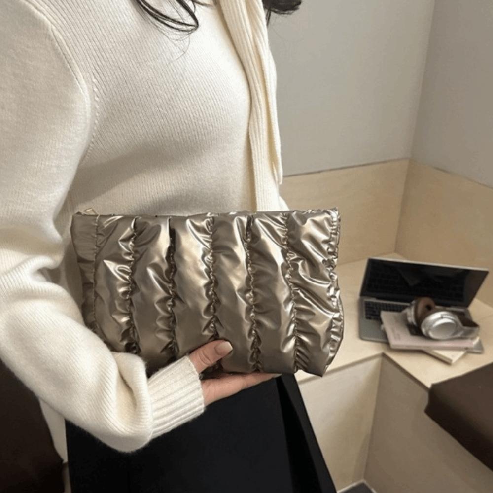 Space Cotton Puffer Makeup Clutch Purse Elegant Toiletry Storage Organizer Daily