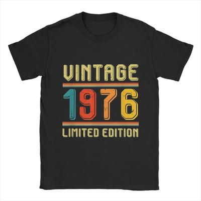 Мужские винтажные футболки 1976 года, ограниченная серия, 100% хлопок, новинка, с коротким рукавом, с круглым вырезом, идея для подарка, футболки