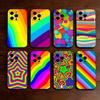 C-Цветной Радужный Полосатый Чехол Для Телефона Для iPhone 17, 16,15,14,13,12,11 Plus,Pro Max, Другие Мягкий Черный Чехол